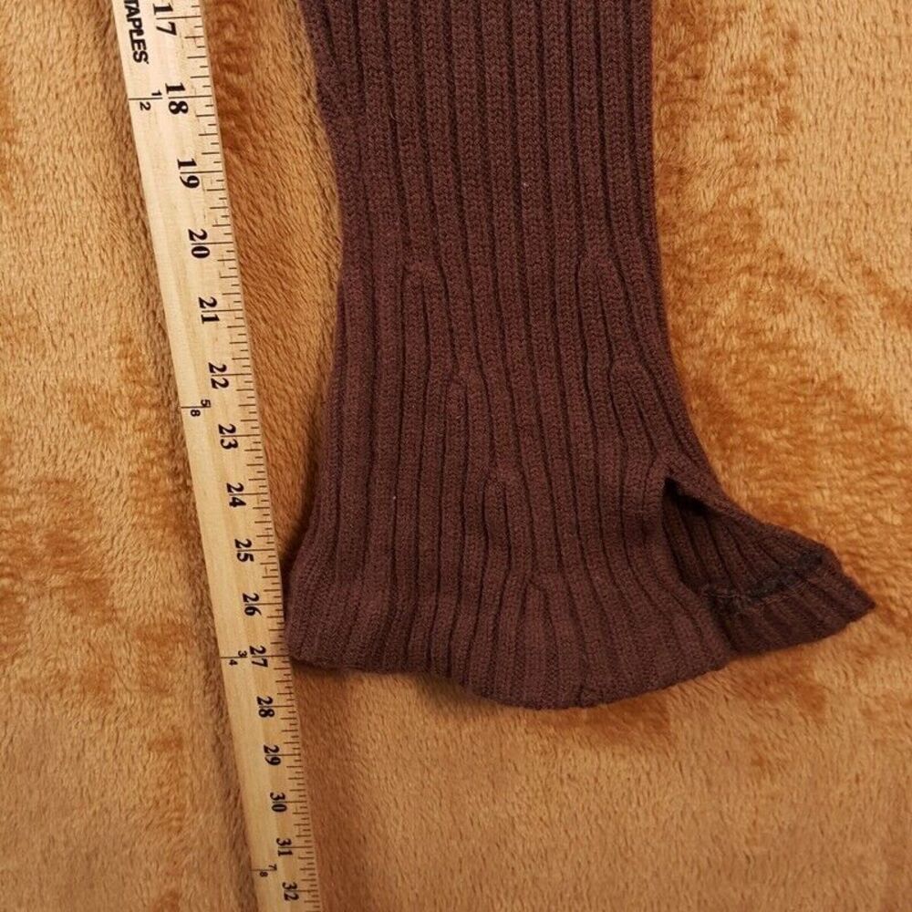 RONNY KOBO Pants Womens XS Brown Pull On Ribbed Knit Flare Slit Ankle Stretch - Picture 6 of 7
